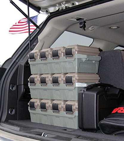 MTM AC4C 4-Can Ammo Crate, 30 Caliber, Convenient size, Stackable, Easy Carry and Transport of 30 Caliber Ammo, Rugged Tactical Carrying Crate, USA Made, Dark Earth/Army Green