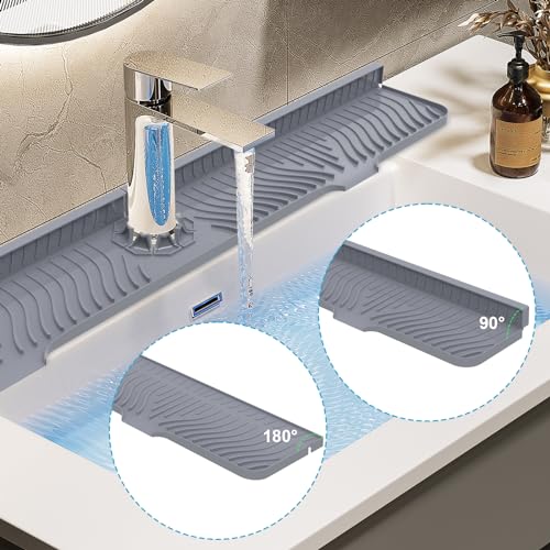 Derlights 33 inch Sink Splash Guard Mat, Silicone...