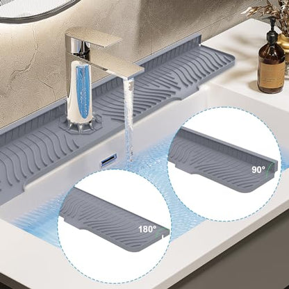 Derlights 33 inch Sink Splash Guard Mat, Silicone...