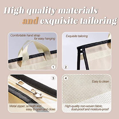 fazhongfa 5 PCS Hanging Handbag Storage Organizer Non-Woven Transparent Dust-proof Homewares Purse Wallet Closet Storage Bag with Zipper and Handle (XL)