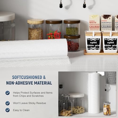 Silicone Drawer and Shelf Liner, 12 in X 12 Ft Non-Adhesive Non-Slip Grip Furniture Liner for Kitchen Cabinets, Desks, Shelves, Bathroom Drawers