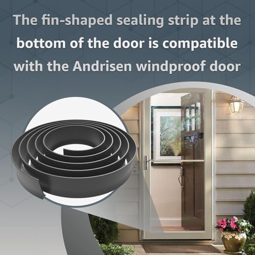 2Pcs Replacement for Andersen Storm Door Botton Sweep Fin Weatherstrip | Compatible with Andersen Pull-Down Storm Door Bottom Seal Sweep Replacement - Black