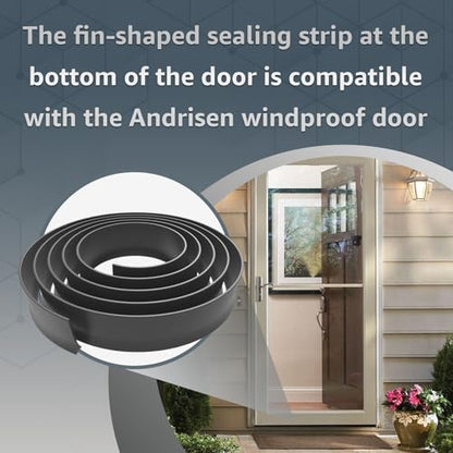2Pcs Replacement for Andersen Storm Door Botton Sweep Fin Weatherstrip | Compatible with Andersen Pull-Down Storm Door Bottom Seal Sweep Replacement - Black