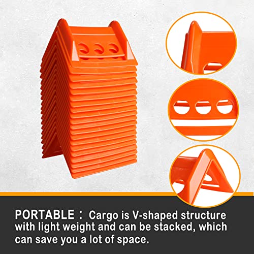 ENJ 20 Pack Flatbed Edge Protector, Edge Corner Tie Down Protector for Up to 4 Inch Straps, Protects Cargo Edges, Flatbed Accessories Plastic Protector | Edge Corner Tie Down Protector for Up to 4 Inch Straps, Protects Cargo Edges