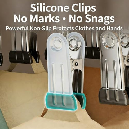 2 Pack Wooden Legging Hanger for Closet, Closet Organizer and Storage with 10 Clips Holds 20 Leggings, 360°Swivel Hook & Space Saving for Pants, Yoga Pants, Hats, Caps, Underwear, Ties, Bags