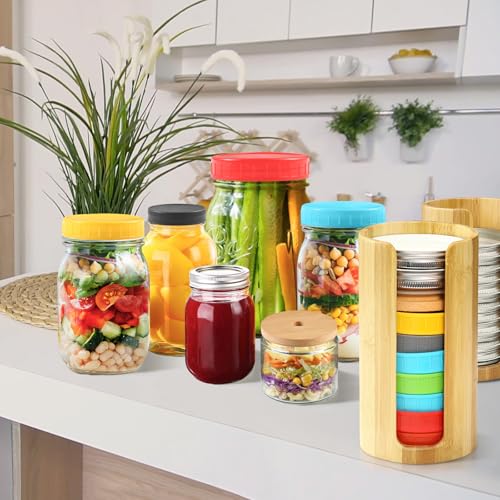 Mason Jar Lid Organizer, Wide & Regular Mouth Lids Holder (2pcs)