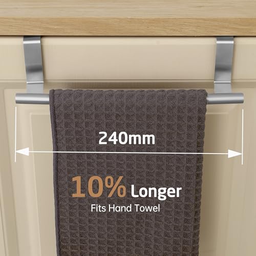 KES Over The Cabinet Door Towel Rack, Kitchen Towel Holder, 2 Pack | Anti-Wobble Stable Fit, Fit Doors Under 1" Thick, SUS304 Stainless Steel Bars for Dish Hand Towels, Brushed Finish
