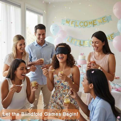24 Pack Blindfold Eye Mask Cover Sleep Mask for Party Games Travel Sleep Team Build Party Supply with Adjustable Strap for Women Men Kids, Pink