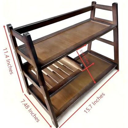 3 Tier Bamboo Matcha Station, coffee station organizer Shelf | for Kitchen Countertop, Tea Bar - Matcha Powder, Tools & Cup Organizer for Matcha Lovers, Home Baristas.