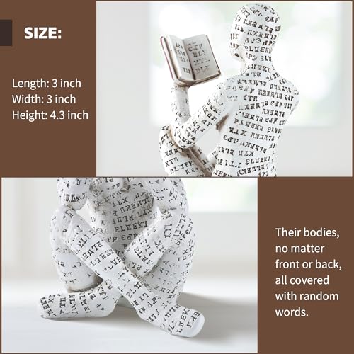 Home Decor Pulp Reading Women Thinker Statue Aesthetic Sculpture Room Decor Modern Abstract Decoration on Shelf Table Desk for Living Room Office Bedroom A