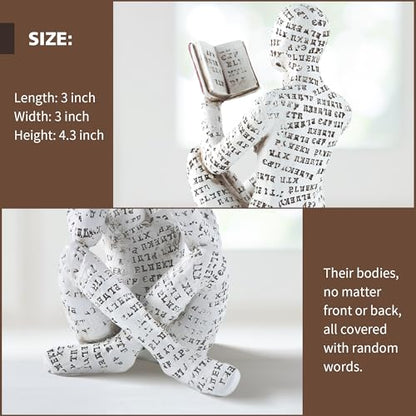 Home Decor Pulp Reading Women Thinker Statue Aesthetic Sculpture Room Decor Modern Abstract Decoration on Shelf Table Desk for Living Room Office Bedroom A