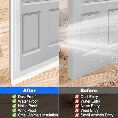 Weather Stripping Silicone Door Seal Strip 2 in x 20 ft Door Draft Stopper Self Adhesive Door Draft Tape, Side & Bottom Gaps Insulation Strip for Glass Shower Door Sliding Door Window, Clear