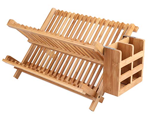 Bamboo Dish Drying Rack with Utensil Holder - Coll... (Natural | Bamboo)