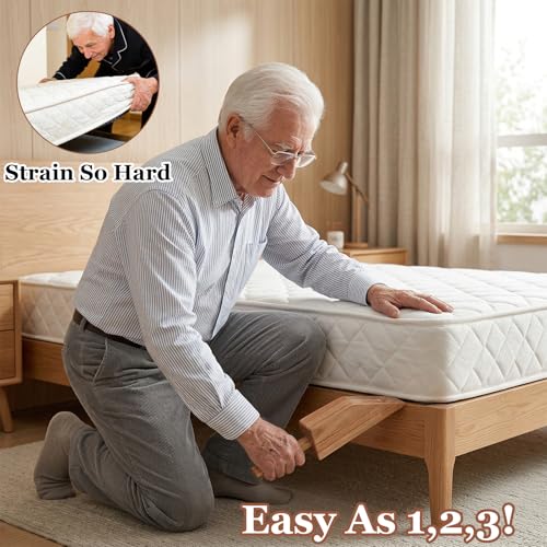 2 Pcs Mattress Lifter & Sheet Tucker Tool Set | Acacia Wood Mattress Wedge Elevator Bed Sheet Tucking Paddle for Lifts Hold The Mattress Tucks Sheets Removes Sheet Bed Skirt