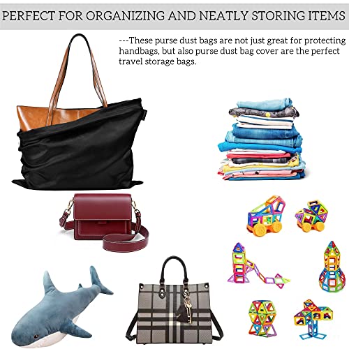 7 Pack Dust Bags for Handbags Storage Silk Cloth Bag With Drawstring Large Storage Pouch for Handbag Purse Shoes Boots