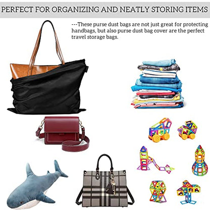 7 Pack Dust Bags for Handbags Storage Silk Cloth Bag With Drawstring Large Storage Pouch for Handbag Purse Shoes Boots