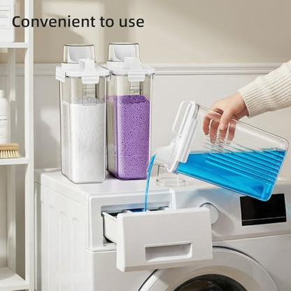 94oz Laundry Detergent Dispenser Container,Laundry Soap Dispenser,2 Pack | Fabric Softener Dispenser,Liquid Laundry Detergent Organizer for Laundry Room Organization