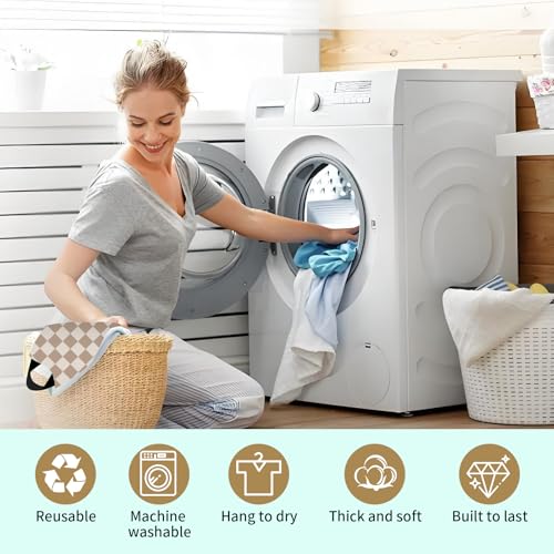 Plastic Bag Holder, Wall Mount Grocery Bag Organizer, Funny Hanging Trash Storage Dispenser for Home Kitchen Cute Brown Checkboard