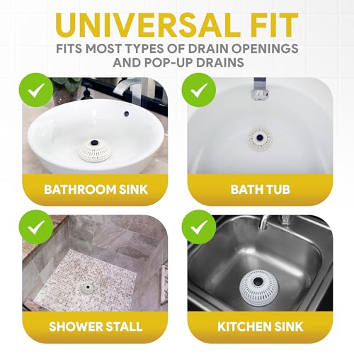 ShowerShroom Stealth Shower Hair Drain Catcher - Hair Stopper for Shower Drain, Bathtub, and Bathroom Sink, Will Not Impede Water Flow, Bathtub Hair Catcher for Drain with No Installation Required