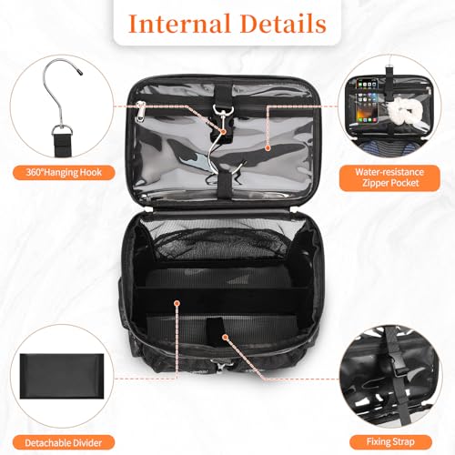 Shower Caddy Portable Mesh Shower Tote for Bathroom, Gym, Travel, Camping - Quick Dry Hanging Organizer Toiletry Bag with Handle for College Dorm Room, Men & Women
