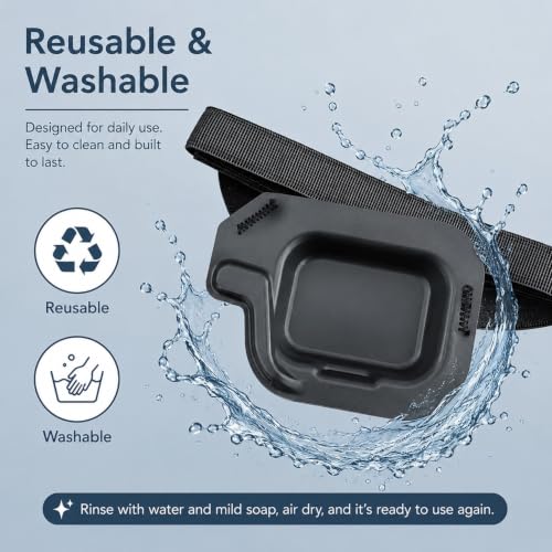 3D Silicone Single Eye Patch - Reusable Contoured Monocular Eye Mask with Adjustable Elastic Strap & Travel Case, Light Blocking Shield for Sleeping, Travel, Cosplay, Wind & Dust Protection (Left)