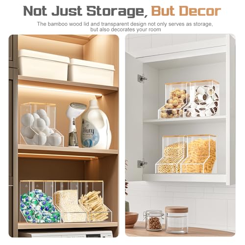 JYPS Laundry Box, Acrylic Dishwasher Pod Rack with 2 Lids | Powder Dispenser, Dry Ball, Beads, Soap Storage Box, For Room Table/Wall Mounted, Snack Candy Storage