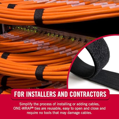 VELCRO Brand Cut to Length Straps Heavy Duty | 45 Ft x 3/4 in | ONE-WRAP Self-Gripping Double Sided Roll | Bundling Ties Fasten to Themselves for Secure Hold, VEL-30834-AMS, Black
