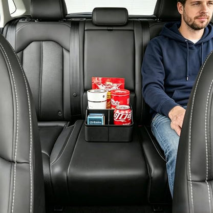 Car Storage Organizer Between Seats,Center Console... (Black | Plastic)