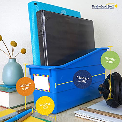 Really Good Stuff Durable Book and Binder Holder, 6-Pack, Group Color | 5.5" x 12.5" x 7.5", Classroom Organization, Storage Solution, Sturdy and Versatile