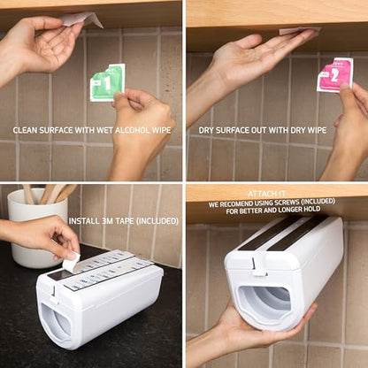 Under Cabinet Sandwich Bag Holder & Dispenser | Front-access Pull Dispensing, Plastic Bag Holder, Sandwich Bag Organizer, Baggie Holders and Organizers, Under Shelf Storage
