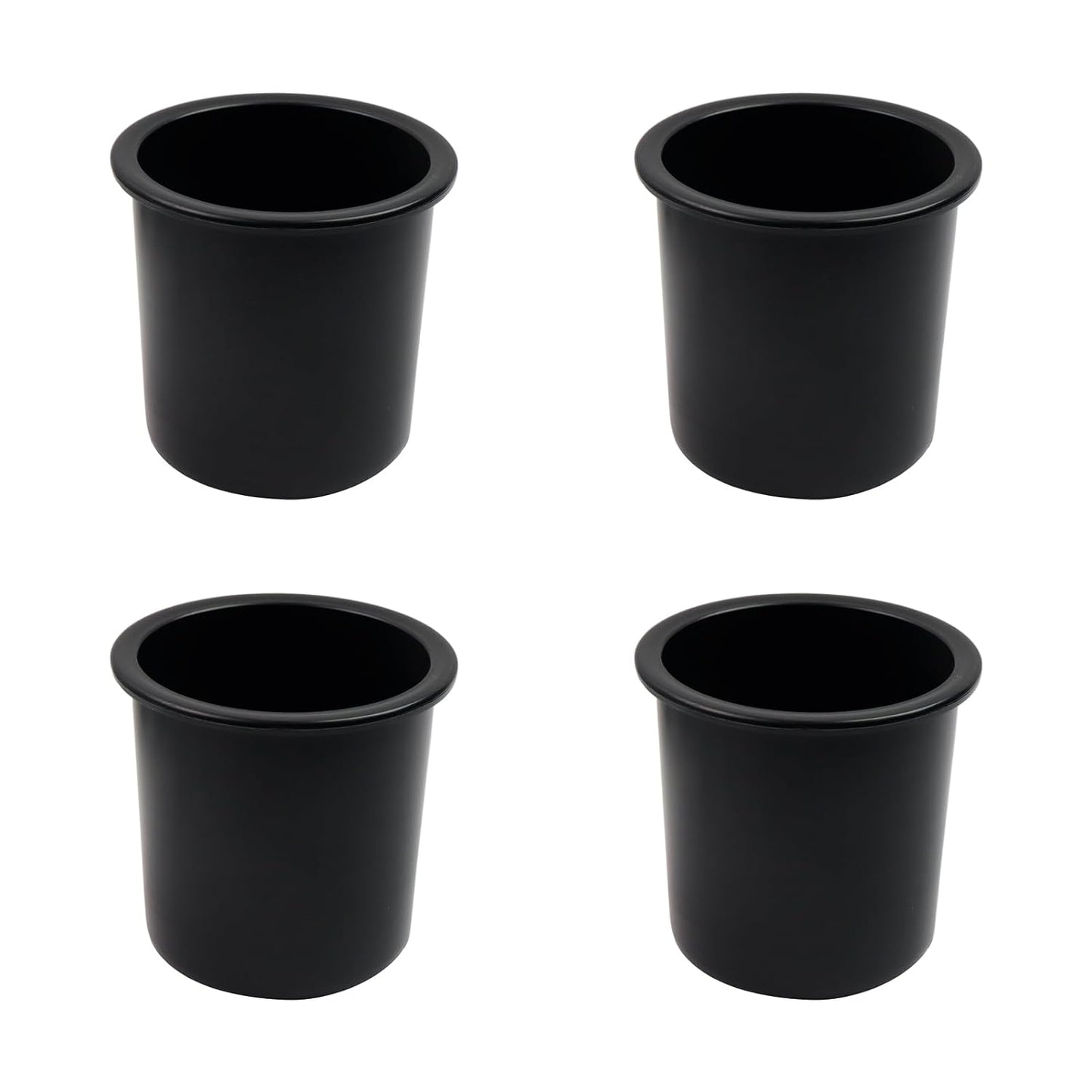 Dnyta 4pcs 4.2" x 4" Black Plastic Cup Holder Insert, Car Seat Cups Holders | Sofa Recliner Cup Holder Replacement, Couch Cups Poker Table Cup Holders for Table, Sofa, Boat, Truck, Car, Recliner