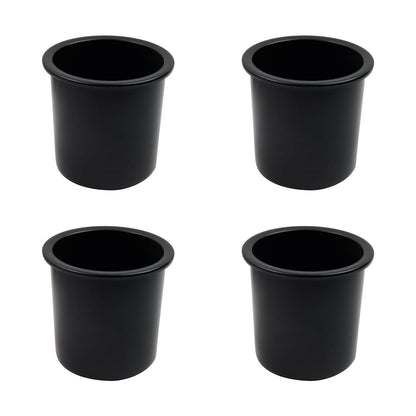 Dnyta 4pcs 4.2" x 4" Black Plastic Cup Holder Insert, Car Seat Cups Holders | Sofa Recliner Cup Holder Replacement, Couch Cups Poker Table Cup Holders for Table, Sofa, Boat, Truck, Car, Recliner