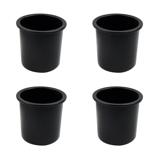 Dnyta 4pcs 4.2" x 4" Black Plastic Cup Holder Insert, Car Seat Cups Holders | Sofa Recliner Cup Holder Replacement, Couch Cups Poker Table Cup Holders for Table, Sofa, Boat, Truck, Car, Recliner