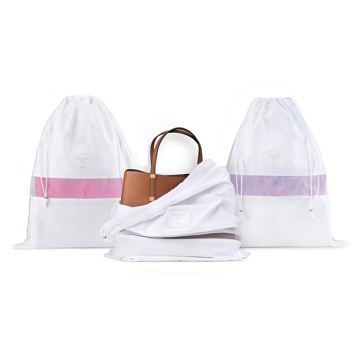 Luxury Organic Cotton Dust Bags for Handbags Large 3 Pack | 23" Purse Storage, Protects From Dust & Light, Drawstring Closure, Shoe Dust Bags, Bag Cover, Certified Carbon Neutral