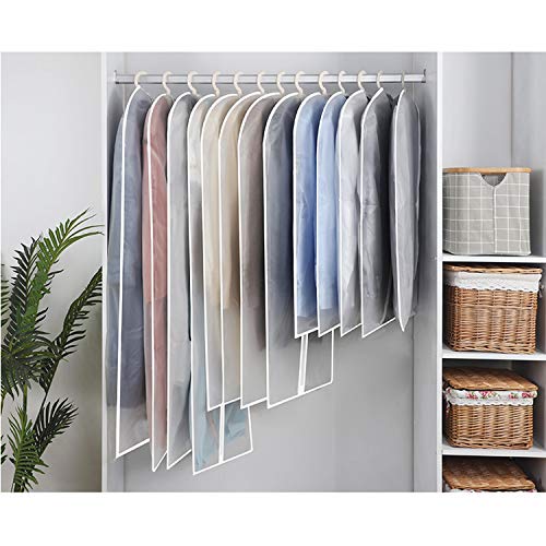 60" Clear Hanging Garment Bags Protect Extra Long Dresses & Gowns | Sturdy zipper with stopper prevents runaway slides. Breathable & washable PEVA covers prevent dust, pet hair& floor drag