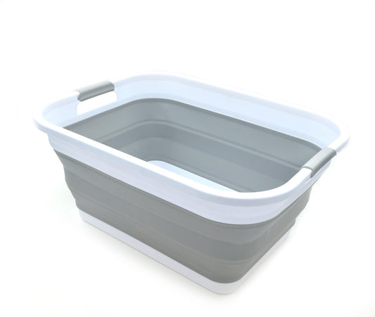 41L (10.8 gallon) Collapsible Plastic Laundry Bask... (Grey | TPE & PP)