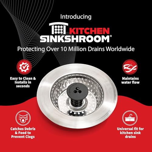 SinkShroom Revolutionary Clog-Free Sink Strainer Basket, 2-Pack, Stainless Steel