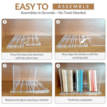 Adjustable Bag & Purse Organizer for Closet | Clear Shelf Dividers for Closet Organization, Vertical Handbag Separator for Sweater, Shirts & Clutches, Perfect for Bedroom, Living Room, Home