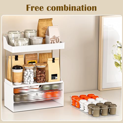 3-Drawer 2-Tier Acrylic Makeup & Bathroom Vanity Organizer | Clear,3 smooth drawers, 2 open shelves, dustproof, wipe clean, for large skincare, perfumes, lipsticks, dresser, counter