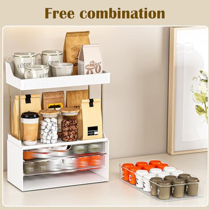 3-Drawer 2-Tier Acrylic Makeup & Bathroom Vanity Organizer | Clear,3 smooth drawers, 2 open shelves, dustproof, wipe clean, for large skincare, perfumes, lipsticks, dresser, counter