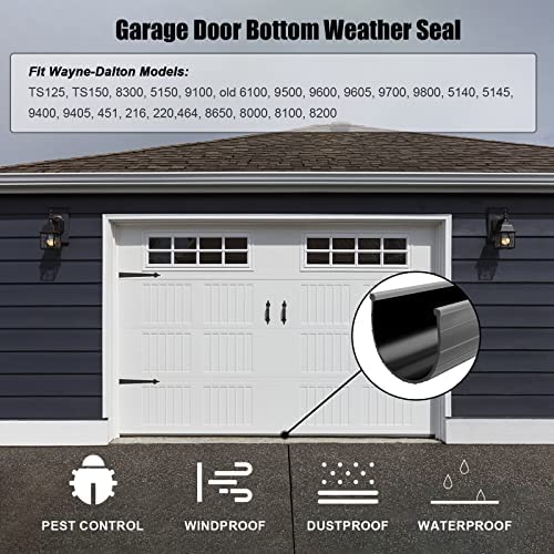 Replacement Wayne Dalton Garage Door Bottom Weather Seal 154448 for Weather Stripping Fit 20 feet Wide Doors (20 feet)