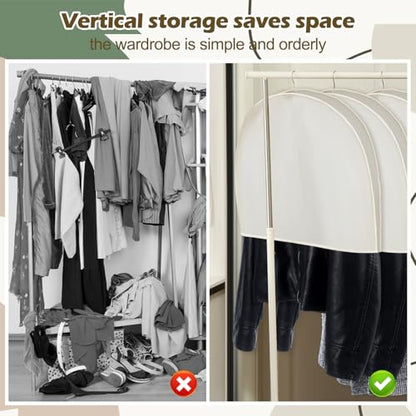 2 Pack Acid-free Muslin White Shoulder Protectors Clothes Hanger Covers Closet Storage Shoulder Covers for Clothes Closet Storage