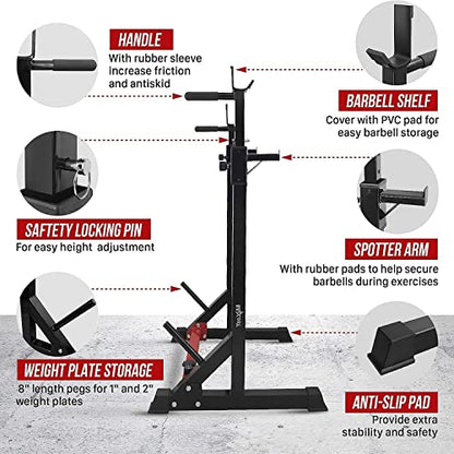 Squat Rack for Home Gym, Adjustable Barbell Stand... (Alloy Steel)