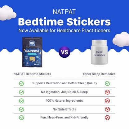 NATPAT Bedtime Sleepy Patch Sleep Promoting Stickers for Kids and Adults | Chemical & Drug Free Sleep Support, Melatonin Free, Children’s Sleep Aid, Natural Sleep Patch (24 Pack)