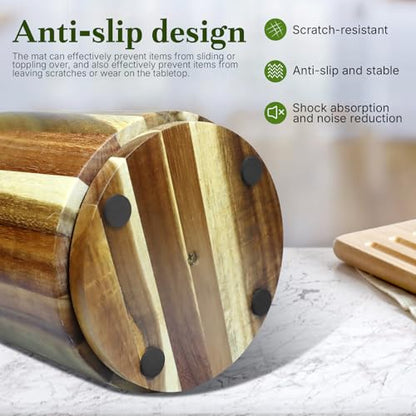 Acacia Wooden Utensil Holder for Kitchen Counter,3... (Acacia | Acacia Wood)