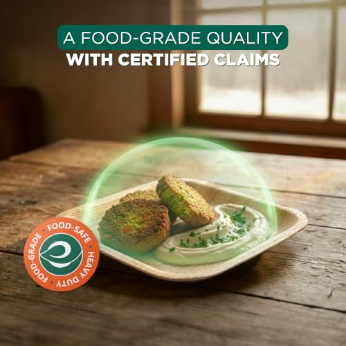 ECO SOUL 6 Inch Disposable Bamboo Plates (100 Pack, Square) | Premium, Natural, Food-Safe, Heavy Duty, Compostable, Eco-Friendly, Biodegradable, Best For Events, Parties, Weddings, BBQs