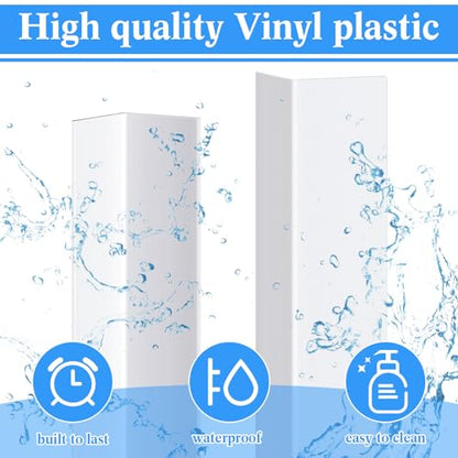 10 Pcs Wall Corner Protector Guards, Vinyl 1-1/8 x 48 Inches Corner Trim Molding, Avoid Scratching Scuffs, Ease Install and Cleaning for Door Tables Countertop Furniture Cabinet Protection