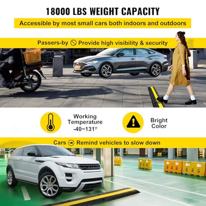 Happybuy 4 Pack of 1-Channel Rubber Cable Protector Ramps Heavy Duty 18000Lbs Load Capacity Cable Wire Cord Cover Ramp Speed Bump Driveway Hose Cable Ramp Protective Cover | Heavy Duty, 18000Lbs Load Capacity, Speed Bump Driveway, Hose Cable Ramp