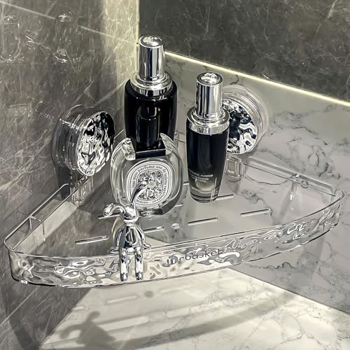 Corner Shower Caddy Suction Cup, Wall Mounted Suct... (Clear | Plastic, Rubber)