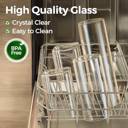 ComSaf Glass Storage Containers wtih Lids 1 Qt, Set of 6 Food Storage Jars